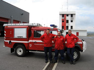 Die drei portugiesischen Feuerwehrkollegen