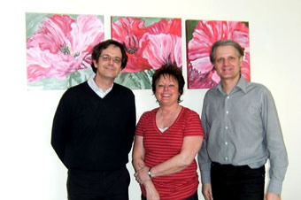 Karin Jacobs mit den Ärzten Dr. Stefan Fronhoffs und Dr. Franz-Josef Heidgen