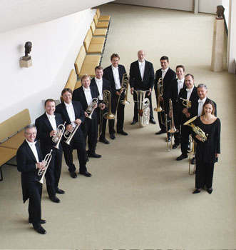 Das Bild zeigt die Blechbläser der Berliner Philharmoniker